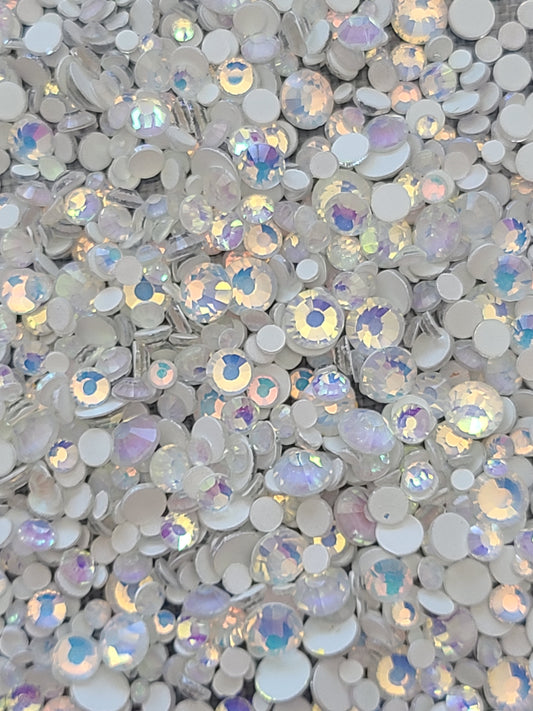 White Luminous Opal Glass Rhinestones